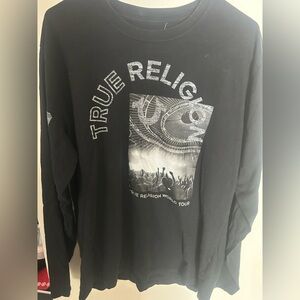 True Religion Black Long Sleeve with Graphic Design NWOT